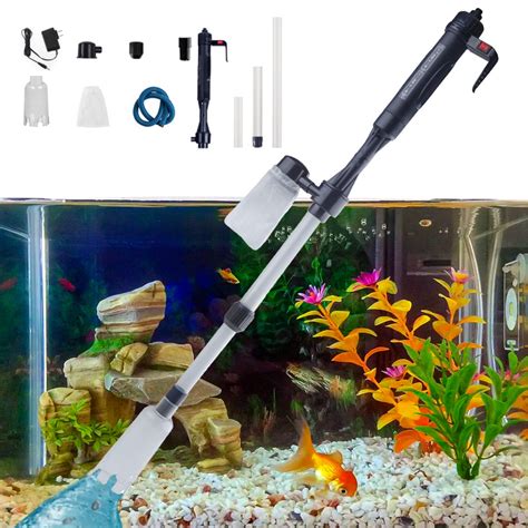 Electric Aquarium Gravel Cleaner, 4 in 1 Automatic Fish Tank Cleaning Tools Gravel Vacuum for ...