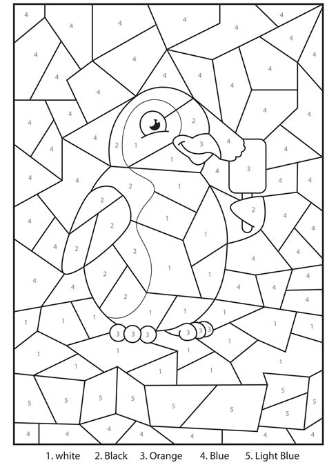 Free Printable Penguin At The Zoo Colour By Numbers Activity For Kids ...