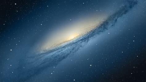 an image of a spiral galaxy with stars in the night sky, taken from space