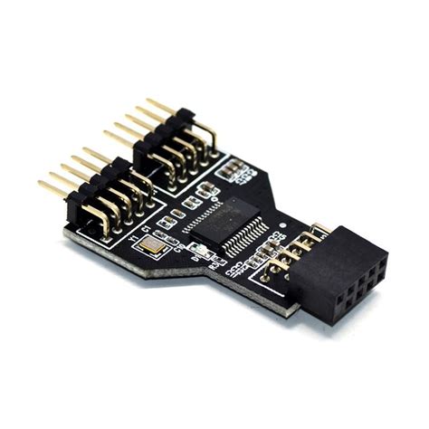 USB 2.0 Motherboard Header 9 Pin Internal USB Hub 2 Port Splitter - MODDIY