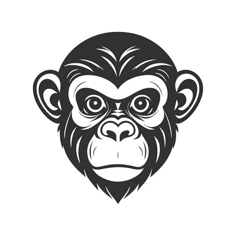 monkey vector logo simple realistic nature primate africa gorilla marmoset chimpanzee art ...
