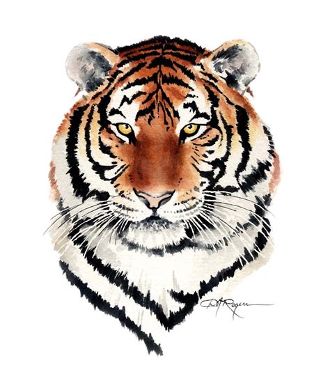 TIGER Watercolor Painting ART Print Signed by by k9artgallery ...