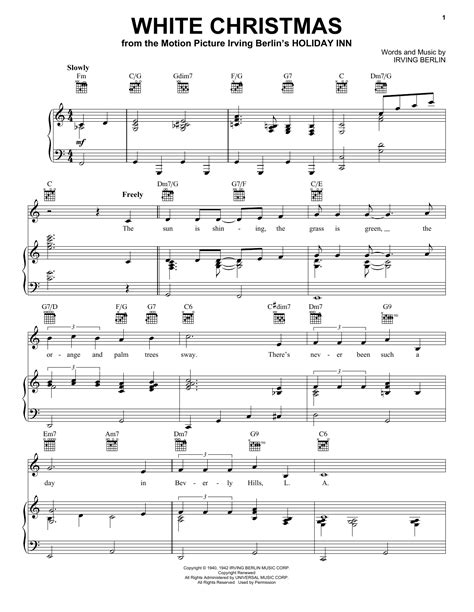 White Christmas sheet music by Irving Berlin (Piano, Vocal & Guitar ...