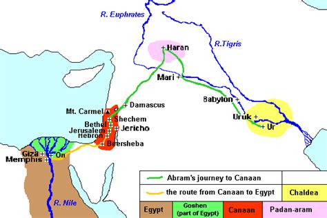 map of Abraham's Journeys | Genesis bible study, Bible mapping, Map