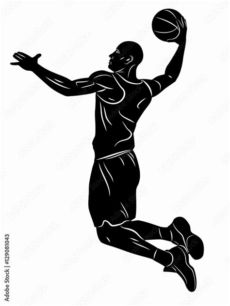 silhouette of a basketball player. vector drawing Stock Vector | Adobe Stock