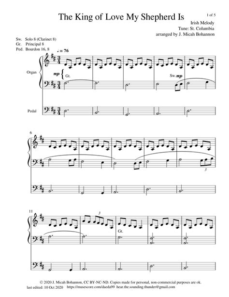 The King of Love My Shepherd Is Sheet music for Organ (Solo) | Musescore.com