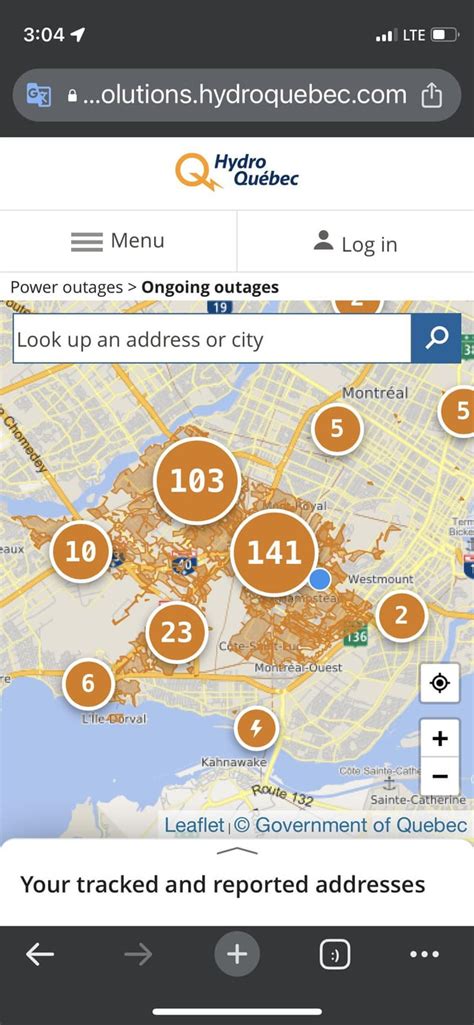 Outage map as of 3pm. : r/montreal