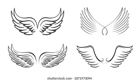 Outline Of Angel Wings Clip Art