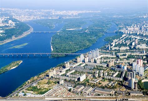 ukraine, River, Bridges, From, Above, Cities