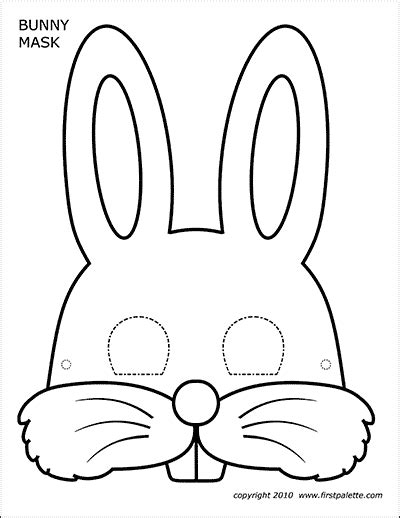 Bunny Masks | Free Printable Templates & Coloring Pages | FirstPalette.com