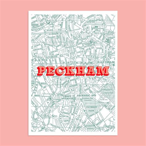 Peckham London Map Screen Print By Goodordering | notonthehighstreet.com