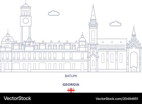 Batumi city skyline Royalty Free Vector Image - VectorStock