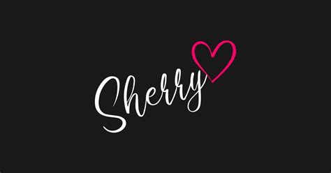 Sherry Name Calligraphy Pink Heart - Sherry Name - Posters and Art Prints | TeePublic