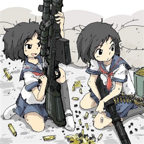 Draw Your, Serotonin, Weapon, Anime Girls, Guns, Art, Weapons Guns, Art ...