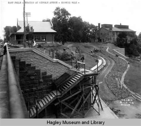 EAST FALLS - STATION AT MIDVALE AVENUE SHOWING WALK - AUGUST 12th 1912.