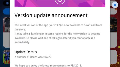 New pes mobile v2.3.2 is available at the store so go and download : r/pesmobile