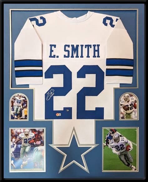 FRAMED DALLAS COWBOYS EMMITT SMITH AUTOGRAPHED SIGNED JERSEY BECKETT ...