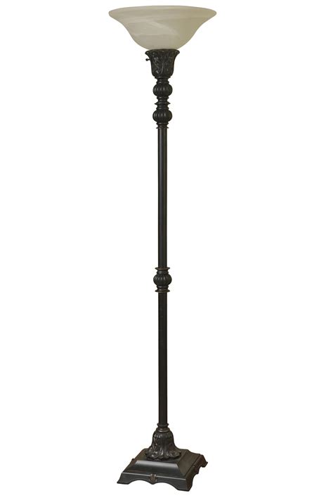 Madison Floor Lamp - Bronze Finish - White Glass Shade - Walmart.com