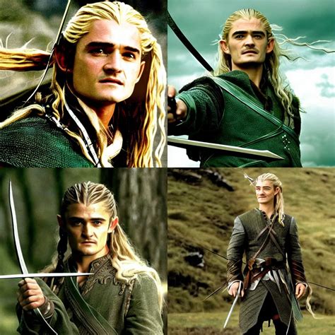 Orlando Bloom as a Legolas, cinema still from The Lord | Stable Diffusion