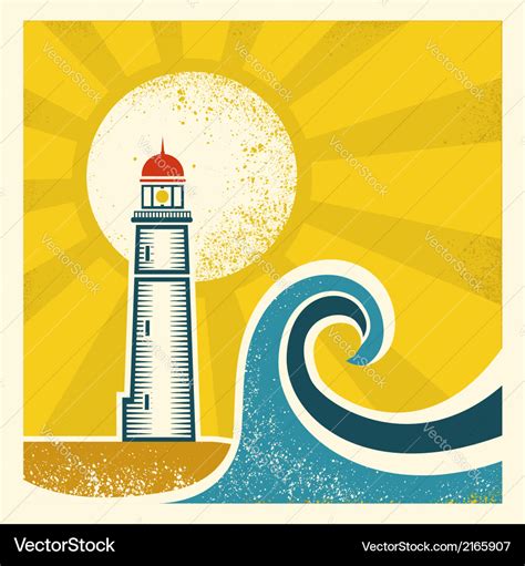 Lighthouse poster Royalty Free Vector Image - VectorStock