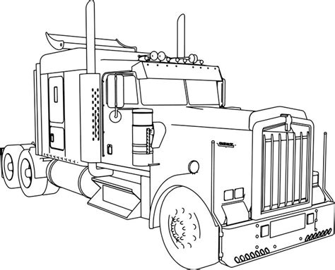 Kenworth W900 L Long Trailer Truck Coloring Page - Wecoloringpage.com | Truck coloring pages ...