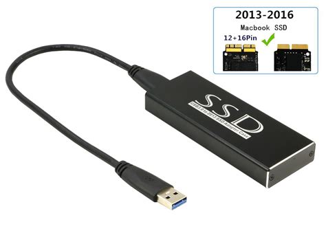 USB 3.0 SSD Enclosure for 2013 2014 2015 Apple MacBook Air Pro Retina SSD Adapter with Cable ...