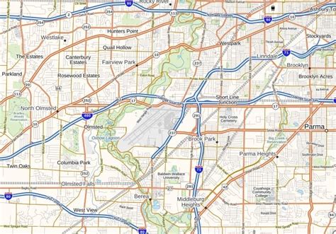 Cleveland Hopkins International Airport Map, Ohio