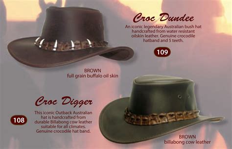 Croc Dundee & Croc Digger - Coastline Hats by Jacaru Australia | Hat band, Hats, Cow leather