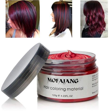 Mofajang Instant Hair Coloring Dye Wax, Wine Red, Temporary Hairstyle Cream 4.23 fl oz - Walmart.com