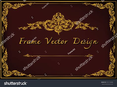 Gold Border Invitation Vector Template Frame Stock Vector (Royalty Free ...