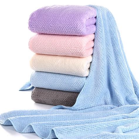 140 * 70cm Solid Patterns Beach Bath Towel Super Absorbent Sport Towels Gym Fast Drying Large ...