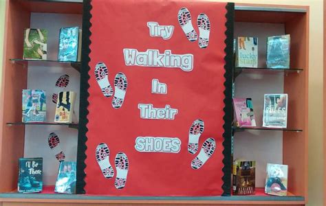 Try Walking In Their Shoes bulletin board/showcase in our middle school ...