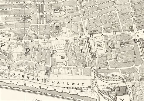 Old London map 1877 sheet 12 covering Poplar Limehouse and | Etsy