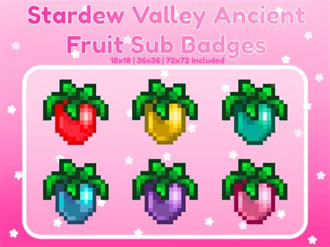 Stardew Valley Ancient Fruit Twitch Sub Badges 18x18, 36x36, 72x72 - Etsy