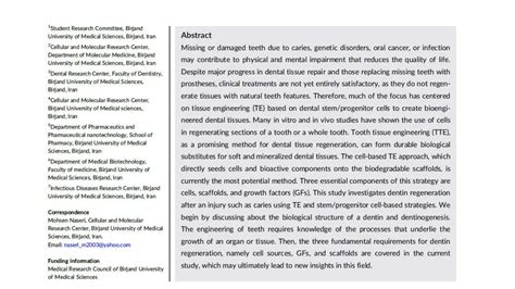 Dentin regeneration based on tooth tissue engineering: A review | PPT