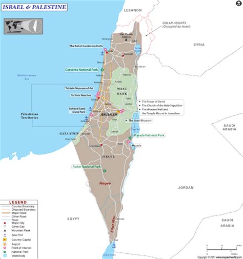 Israel and Palestine Wall Map by Maps of World - MapSales