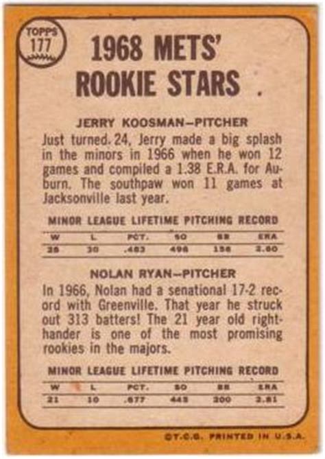 1968 Topps Nolan Ryan Rookie Card