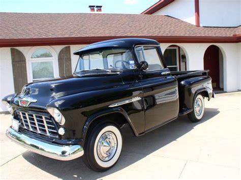 Sell used 1955 CHEVY TRUCK - 3100 SERIES - BEAUTIFUL BLACK w/WHITE/BLACK INTERIOR in Plano ...