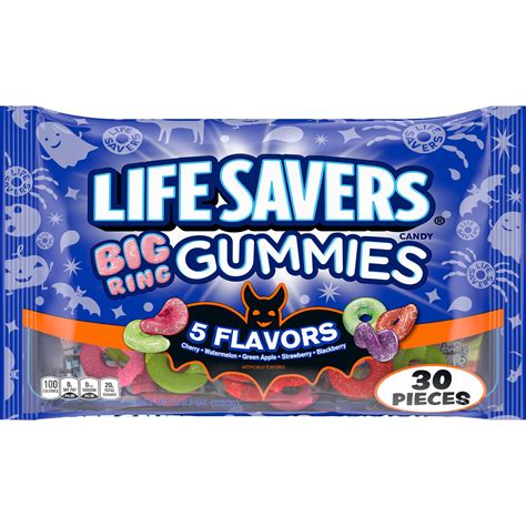 Life Savers Halloween 5 Flavors Gummies Big Ring Candy Bag, 9.87 ounce - Walmart.com - Walmart.com