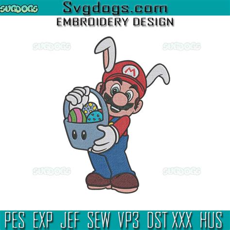 Easter Mario Embroidery Design #1