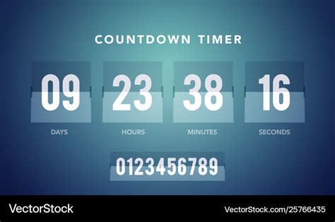 Flip countdown clock counter timer for website Vector Image