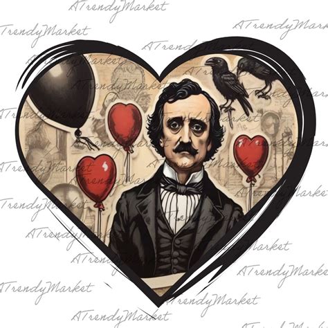 Poe Valentines PNG, Dark Valentine Edgar Allan Poe DIY Gift for Book ...