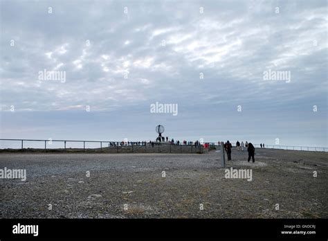 Norway, Nordkapp, Globe Monument Stock Photo - Alamy