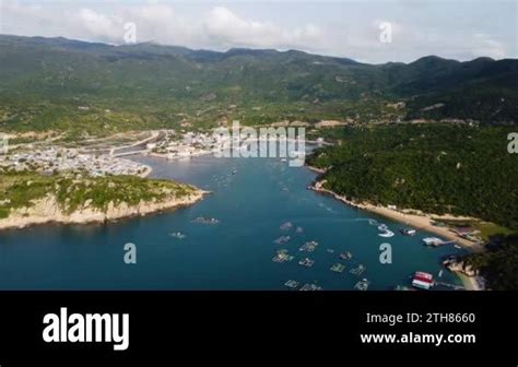 A breathtaking view over the waters of Vinh Hy bay in Vietnam ...