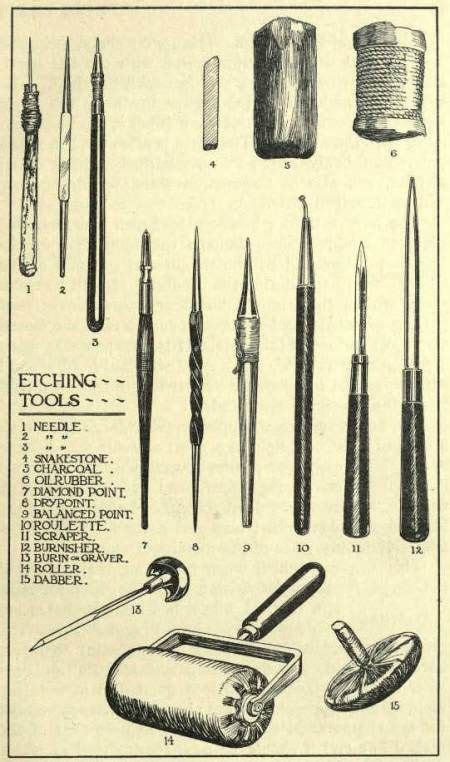 Etching Tools On Parade | Etching tool, Etching, Drypoint etching