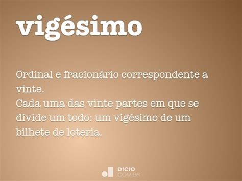 Vigésimo - Dicio, Dicionário Online de Português