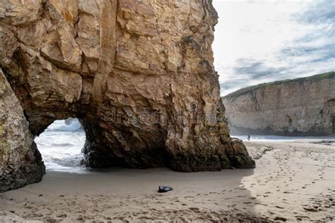 Shark Fin Cove Beach in California Stock Photo - Image of santa, cove ...