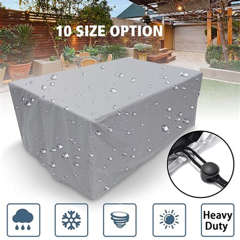 Rectangular Patio Table Cover Heavy Duty Waterproof Outdoor Furniture ...