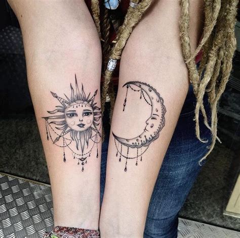 •sun and moon• | Hippie tattoo, Tattoos for daughters, Boho tattoos