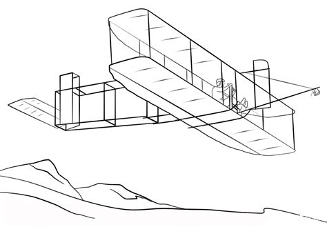 Wright Brothers Airplane coloring page - ColouringPages